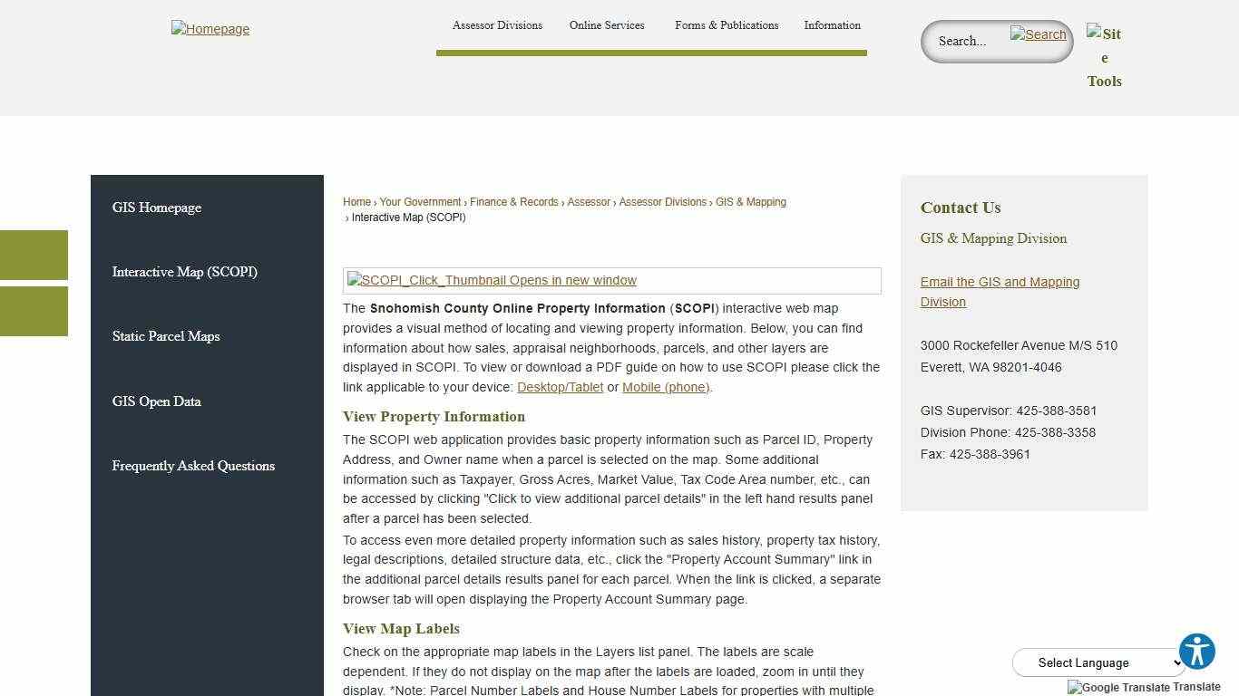 Interactive Map (SCOPI) | Snohomish County, WA - Official Website